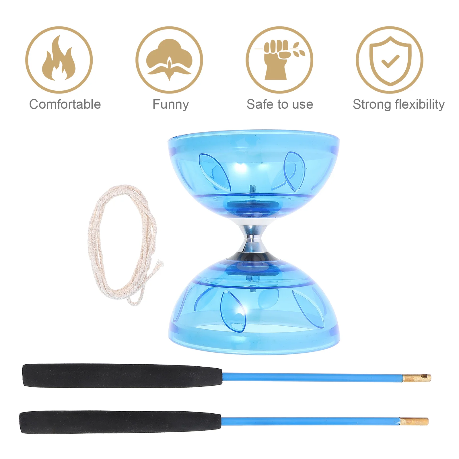 Three Bearing Diabolo Outdoor Fitness Crystal Chinese for Kids Tpu Plaything Acrobatics Juggling Show Prop