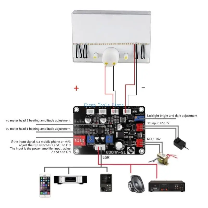 

G88B Audio-Device Vu-Ammeter DB-метра с механическим счетчиком мощности лампы механически
