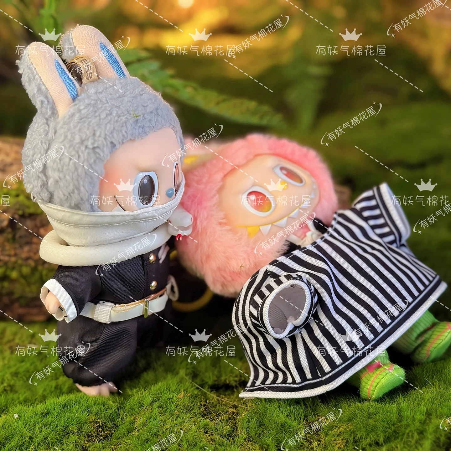 Demon Slayer For Labubu Outfit, Mitsuri & Obanai Couple Set Fit For 17cm Labubu 1st 2nd 3rd Gen Doll Clothes