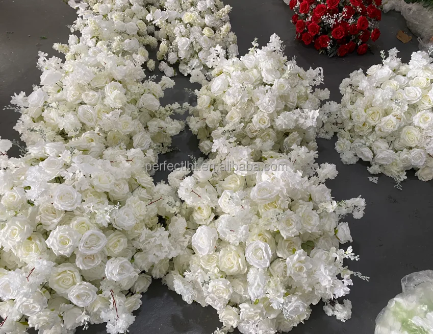 Aangepaste bruiloft decoratie 70cm witte zijden tafel decor kunstbloem bal bruiloft centerpieces