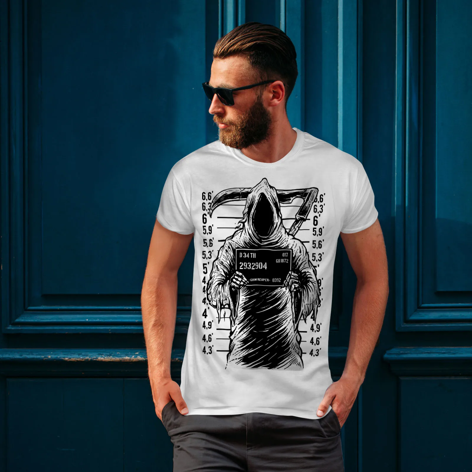 Camiseta estampada Grim Reaper con diseño gráfico de terror de prenda. Camiseta de algodón de verano de manga corta con cuello redondo para hombre nueva S-3XL