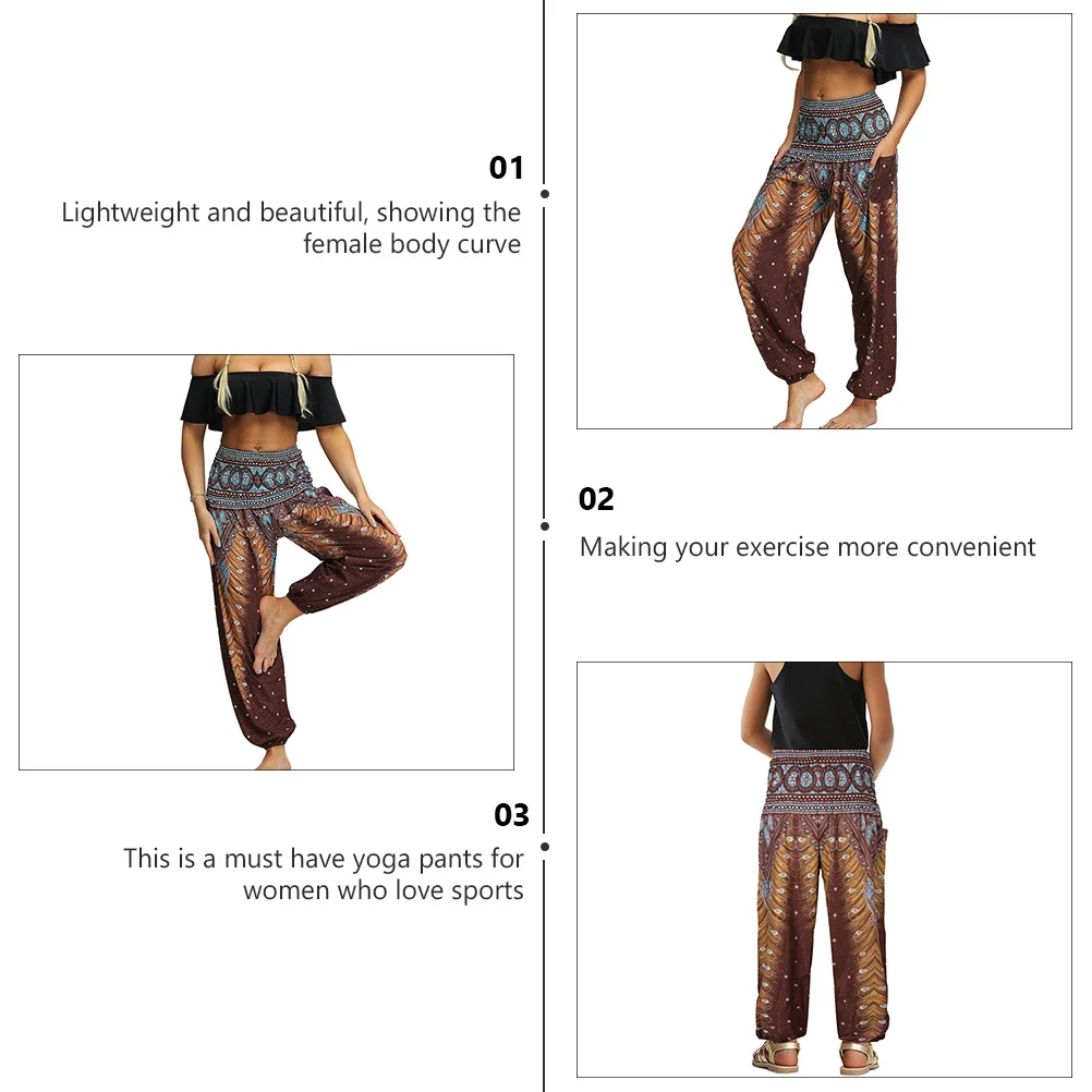 

1Pcs Yoga Pants Printed High Elasticity Sportswear Wide Leg Exercise Trousers Outdoor Sports Activewear