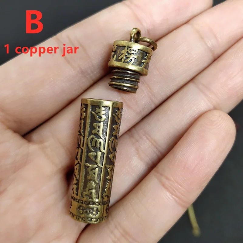 Brass Mini Spoon with Jar Pendants Locket Necklace Urn Storage bottles Locket pendant Retro Bronze Style Jewelry Accessories