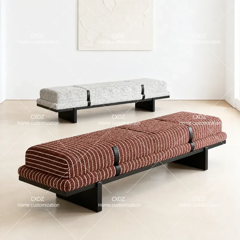 Minimalist Fabric Bedside Stool Soft Upholstered Bench for Bedroom Cloakroom Entryway Shoe Changing Seat Home 120*42*48CM