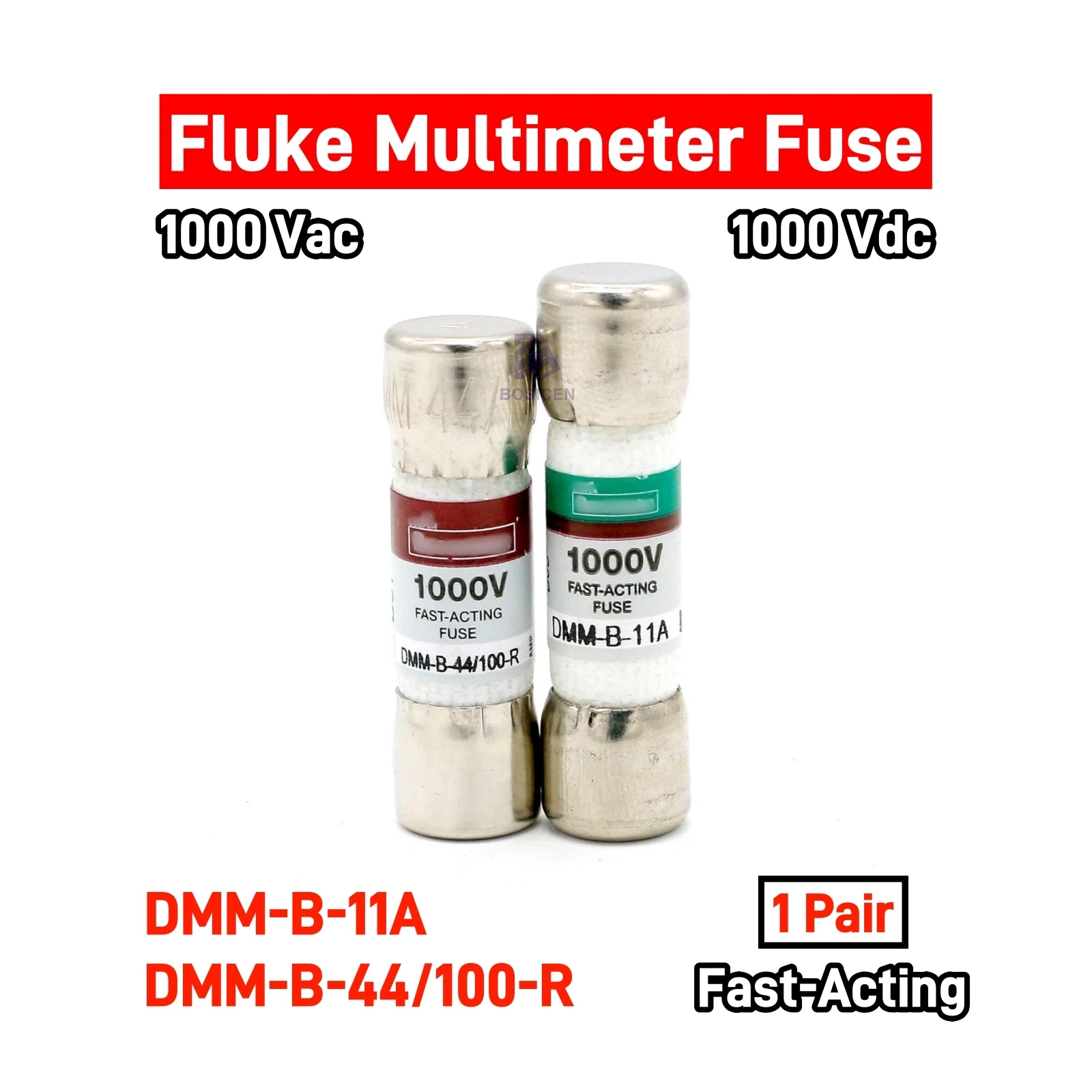 1Pair Fast-Acting Fuse 1000V DMM-B-44/100-R DMM-B-11A 440mA+11A for Fluke Multimeter DMM-B-44/100 0.44A DMM-B-11 FUSE 115C 116C