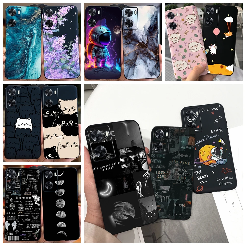 Für OPPO A57 A77 4G Fall Nette Coole Cartoon Zurück Abdeckung TPU Weiche Silikon Telefon Fällen Für OPPO A77 5G A57s A57e A77s 4G Stoßstange Tasche