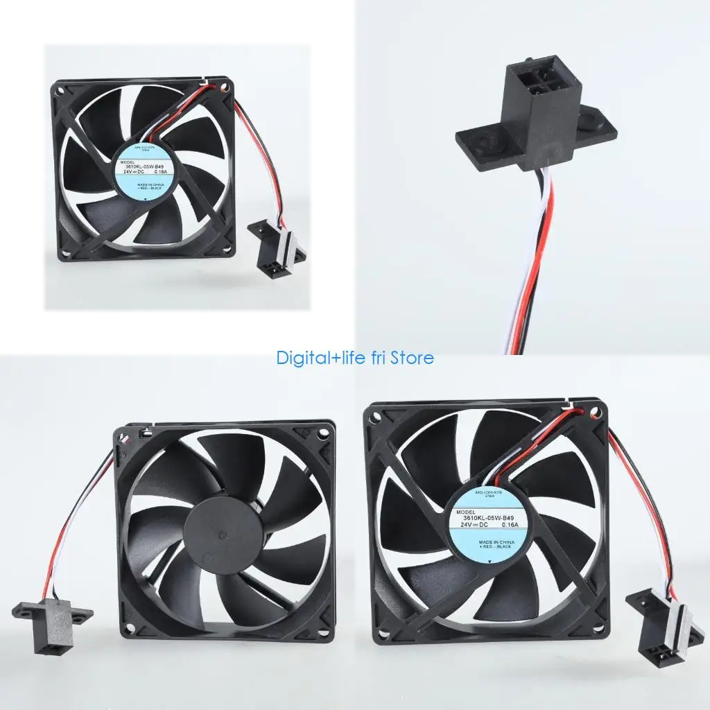

E06D 92x92x25mm 24V 0.16A High Efficiency 3610KL-05W-B49 Cooling Fan for Computer, Quiet Operation Large Airflows