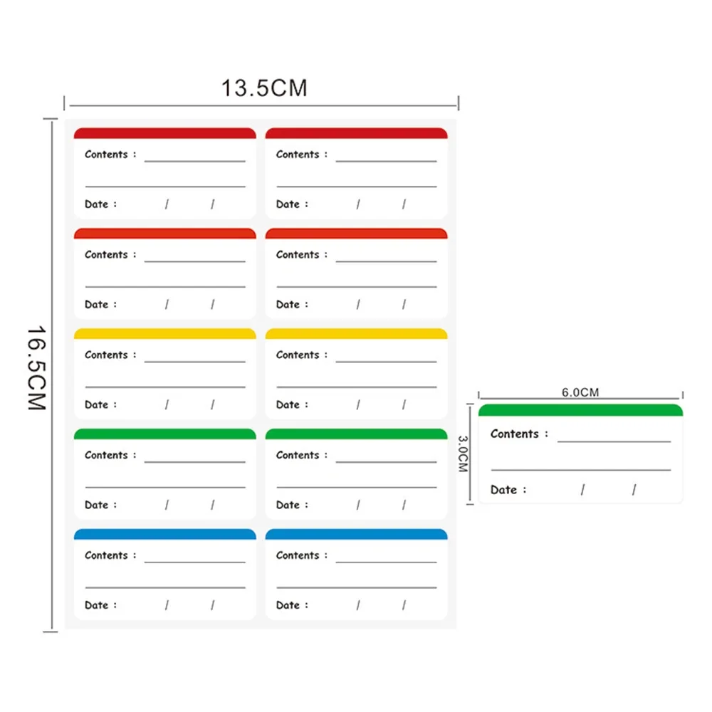 10 Sheets Colorful Food Label Sticker Self-adhesive Removable Food Date Storage Labels Kitchen Sorting Waterproof Stickers