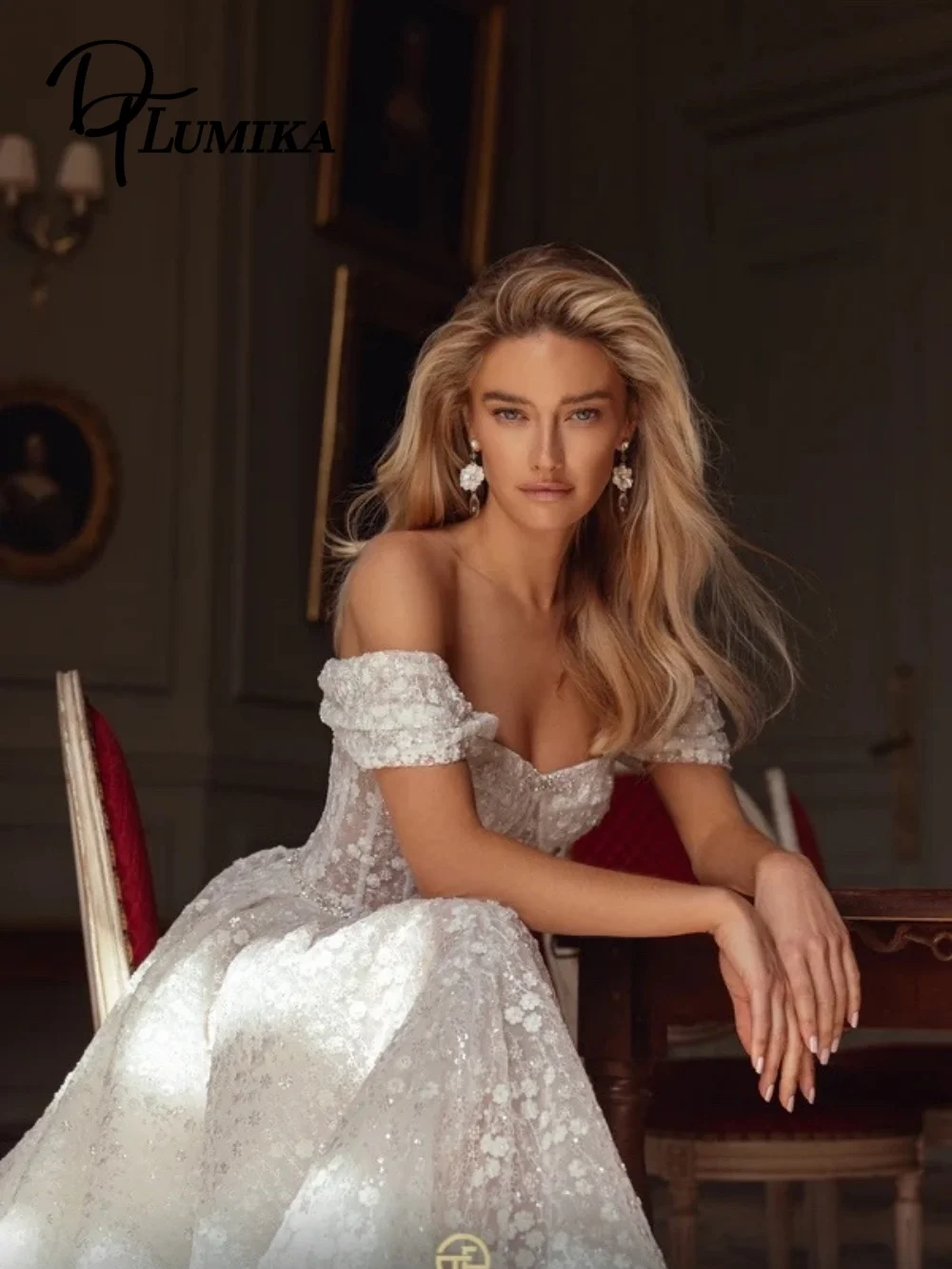 فستان زفاف ساحر على شكل قلب أنيق مزين بثوب زفاف رشيق عاري الكتفين مزين بطول الأرض حسب الطلب #1