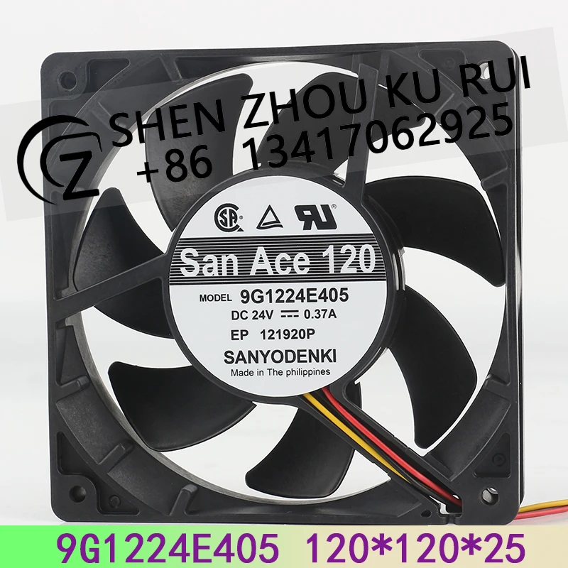 Sanyo 24V 0.37A 12025 12CM Large air volume inverter High speed Dual ball 9G1224E405 cooling fan