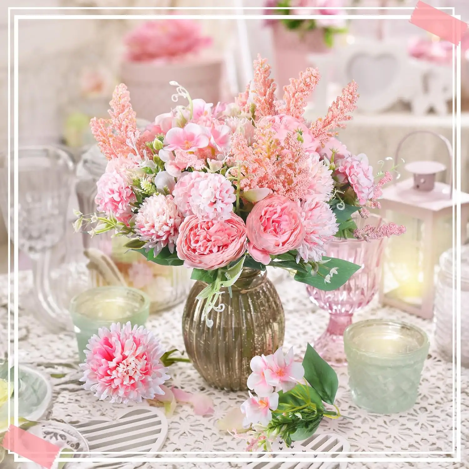 

Artificial Flowers Embroidered Balls Peony Wedding Wreath Home Room Outdoor Courtyard Garden Decor Bridal Bouquets DIY Gifts Box