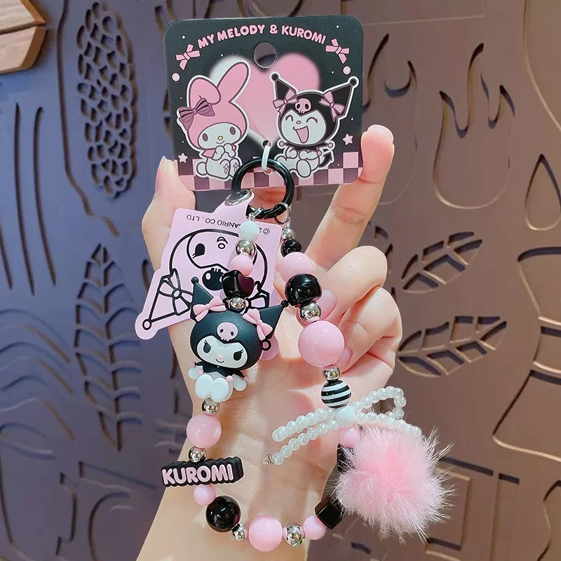 Sanrio Kuromi 휴대 전화 체인 애니메이션 마이 멜로디 페르시 배낭 펜던트 귀여운 키 체인 귀여운 휴대 전화 케이스 펜던트