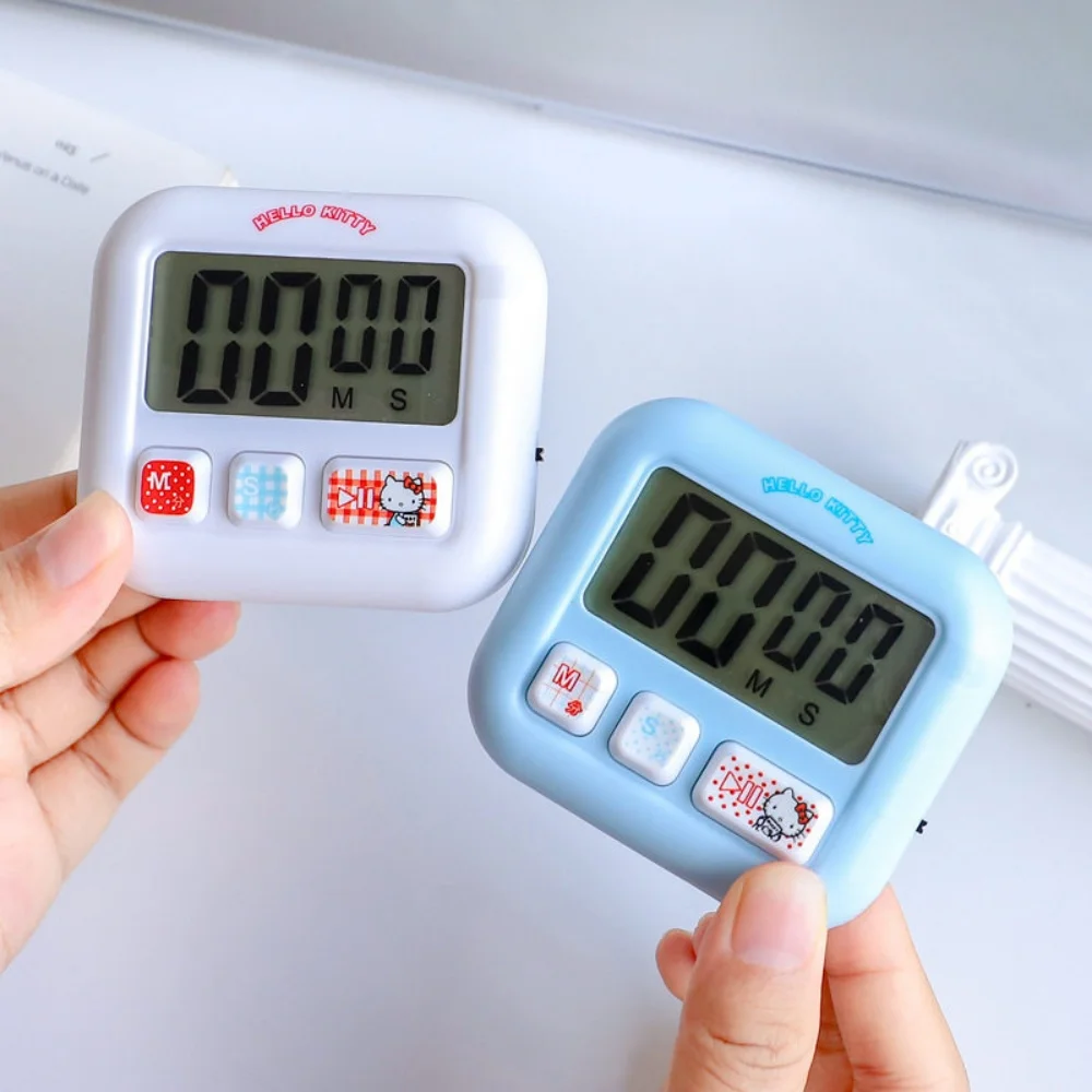 Genuine Hello Kitty Magnetic LCD Timer Cartoon Sanrio Kt Cat Study Timer For Home Cooking Baking Sports & Shower Birthday Gifts