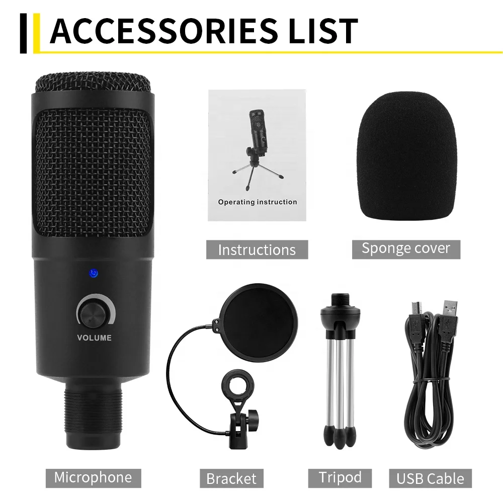 عشرة عناصر TLF Xtuga K30 المهنية السلكية استوديو تسجيل كاريوكي الغناء حامل ثلاثي القوائم سطح المكتب البث المباشر Usb الألعاب هيئة التصنيع العسكري C