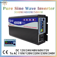 Pure Sine Wave Inverter 12v 220v 3000W 4000W 5000W Power 12V 24V 48V 60V 72V To AC 110V 220V Converter Solar Car Inverters