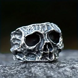 New Vintage Gothic Stainless Steel Skull Rings For Men Punk Rock Skeleton Punk Hip Hop Men Motorcycle Rock Biker Jewelry Gifts