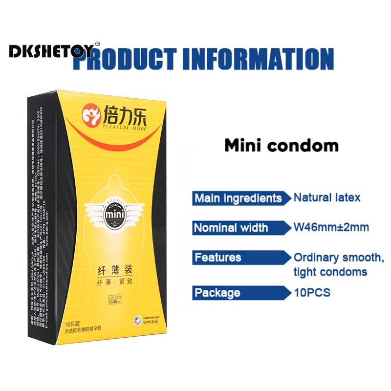 46mm Small condoms for men delay ejaculation Tight Cock Sleeve Mini Size Condom long sex Lubricated Condones Sex Shop