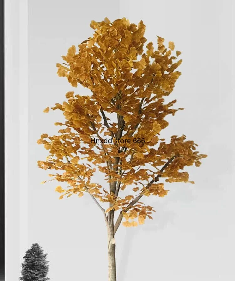 Ginkgo tree large window floor-to-ceiling landscaping wishing tree hotel project fake tree wedding props