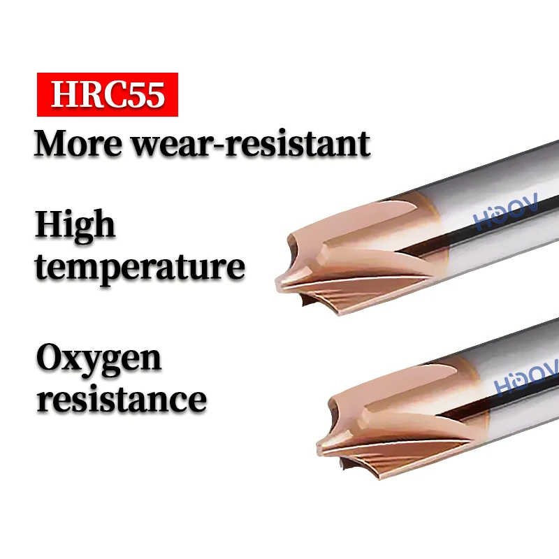 الداخلية R قاطعة المطحنة 4 المزامير كربيد R زاوية الألومنيوم نهاية مطحنة DLC طلاء الشطب عكس R القاطع R0.2-R6 EndMill