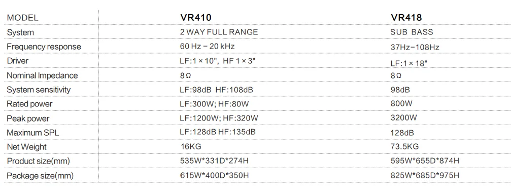 Sound System VR418  SUB-BASS 18inch  Line Array Speaker for Stage Dedicated Subwoofer for Performances