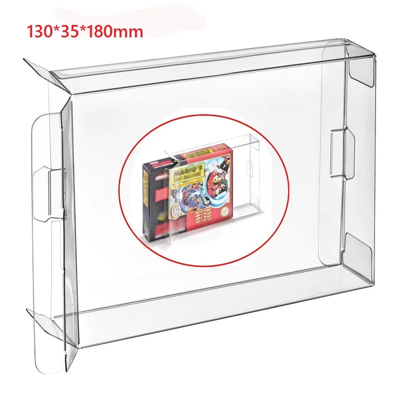 H 10 Pcs Clear Box Case Sleeve CIB Protector for SNES N64 Games Cartridge Box