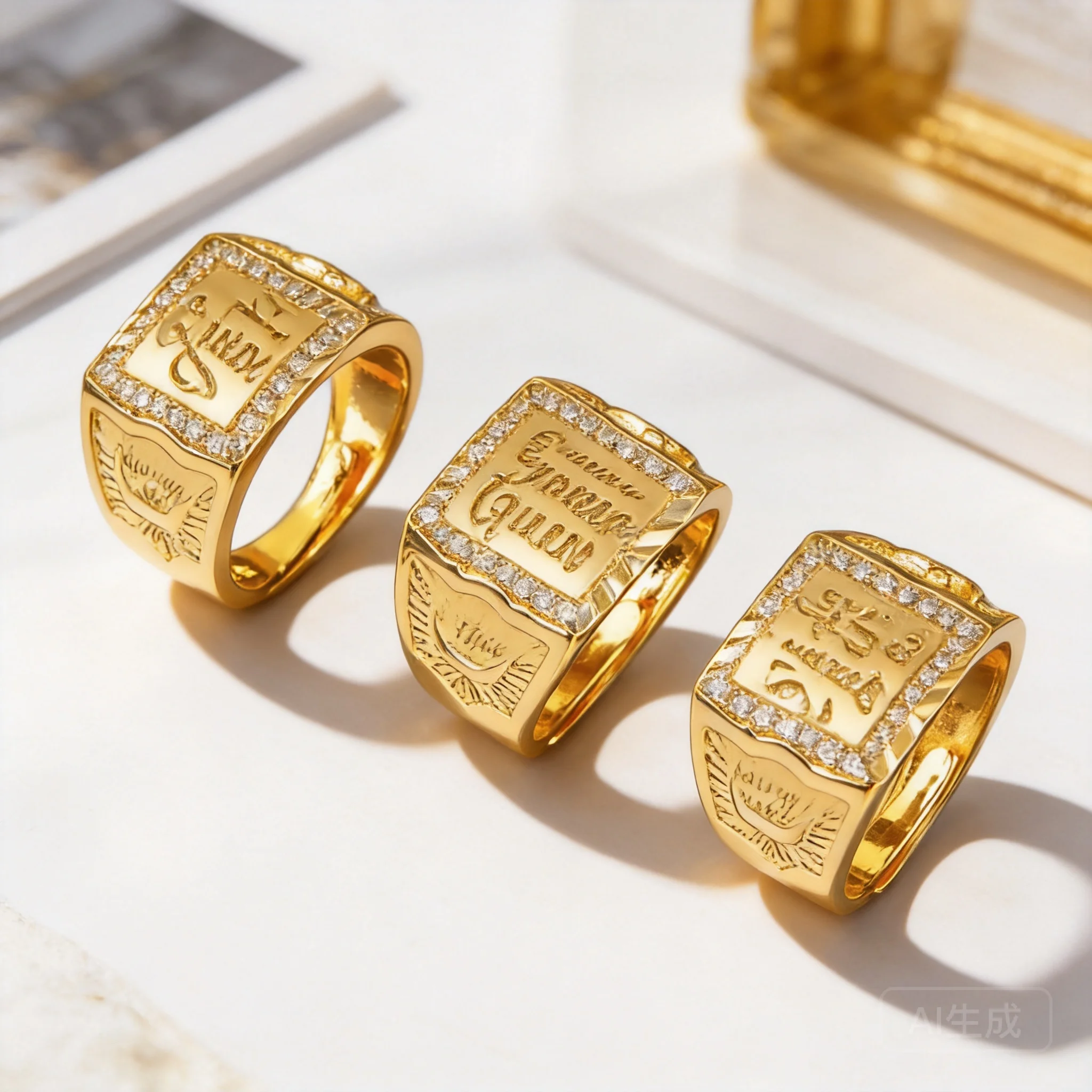 Men's open adjustable ring for daily wear gifting pure brass plated real gold ingot fortune blessing wealth fashion jewelry 2026