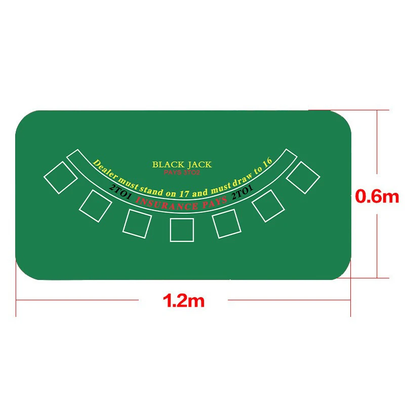 120x60 cm Blackjack Club Tappetino da gioco Tappetino in gomma silenzioso antiscivolo Blackjack Multigiocatore Accessori per l'intrattenimento per feste in famiglia