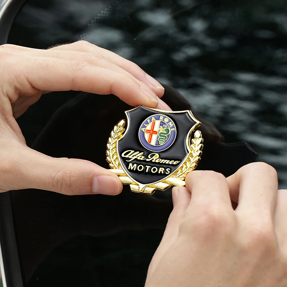 Emblema de Metal 3D para coche, pegatina decorativa para ventana, accesorios para Alfa Romeo 159 156 147 Sportiva 166, color negro/rojo/plateado, 1 ud./2 uds.