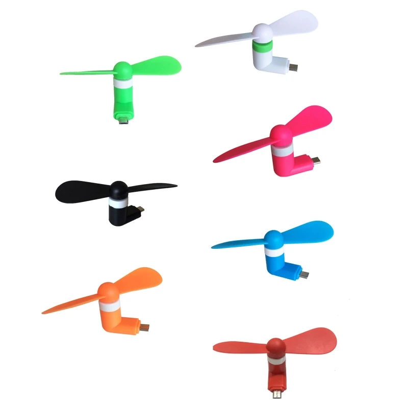 Mini Cell Phone Fan Colorful and Powerful Fan Cell Phone Summer Micro USB Fan for Micro USB Connector