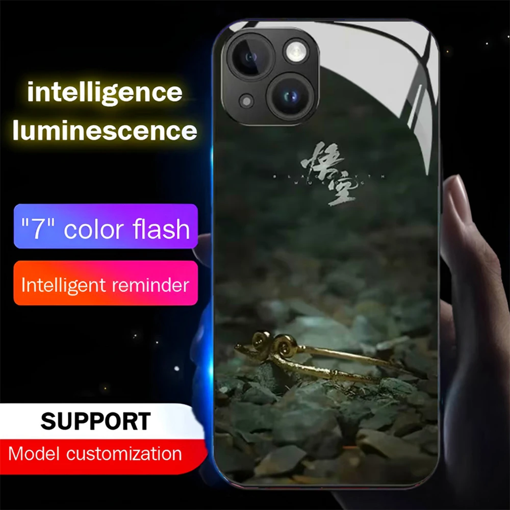 Cool WuKong 3A Game LED Light Phone Case Glitter Shockproof Back Cover For iPhone 15 14 13 12 11 Pro Max X XR XS Plus 7 8 SE2020