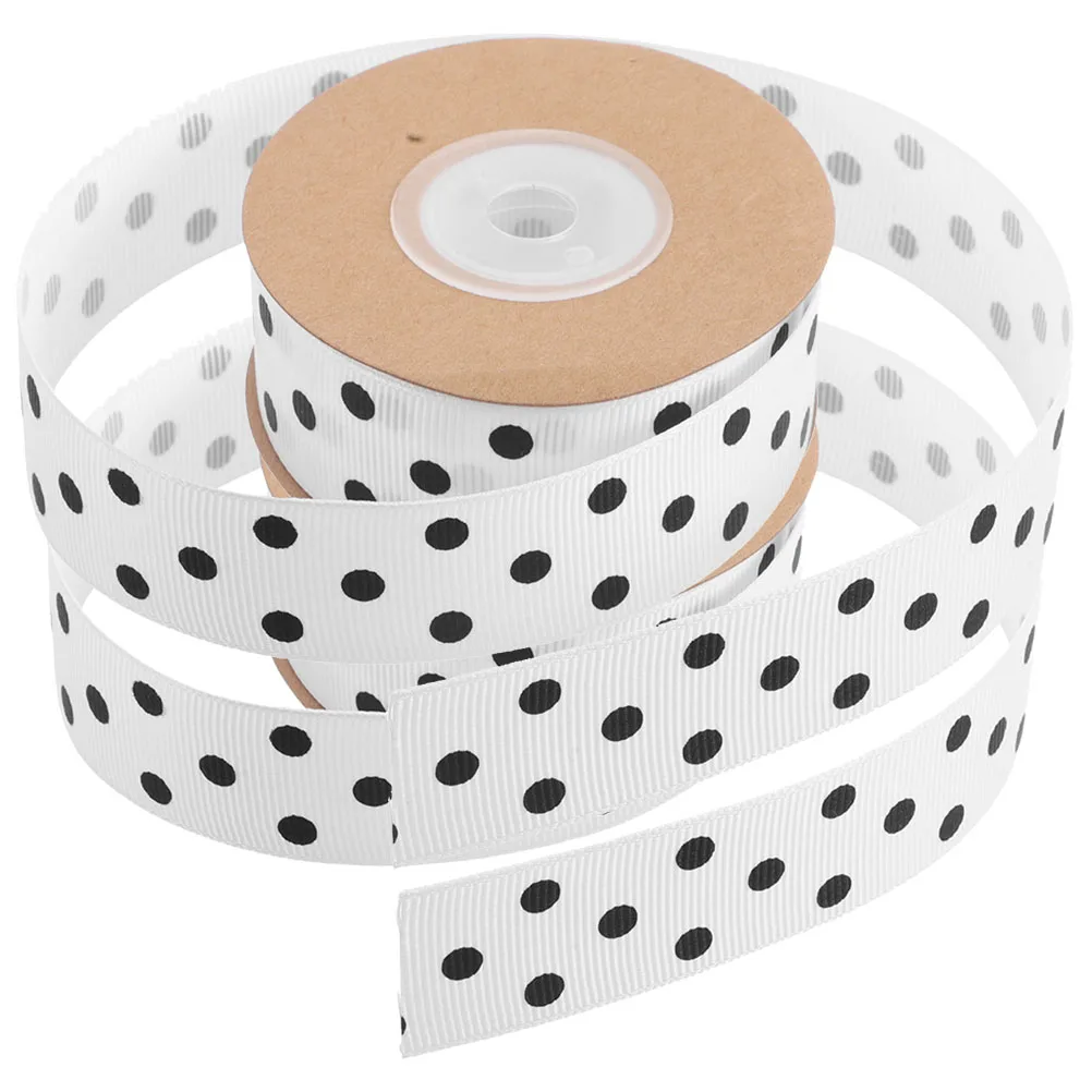

2pcs 2.5Cm Wide Dot Ribbon Spool Fade Resistant Polyester Craft Ribbon For Diy Hair Accessories Wrapping Wreaths Wedding