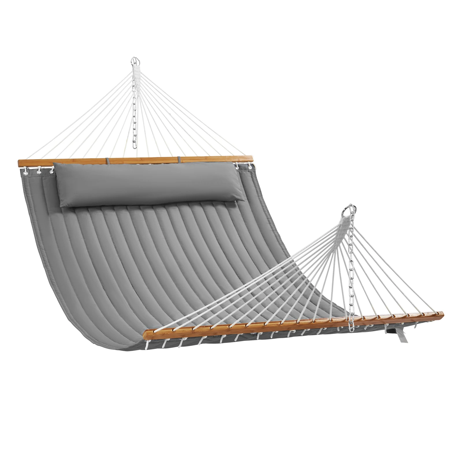 VEVOR Double Quilted Fabric Hammock 12 FT 480 lbs Double Hammock 2 Person Quilted Hammock for Camping Outdoor Patio Yard Beach