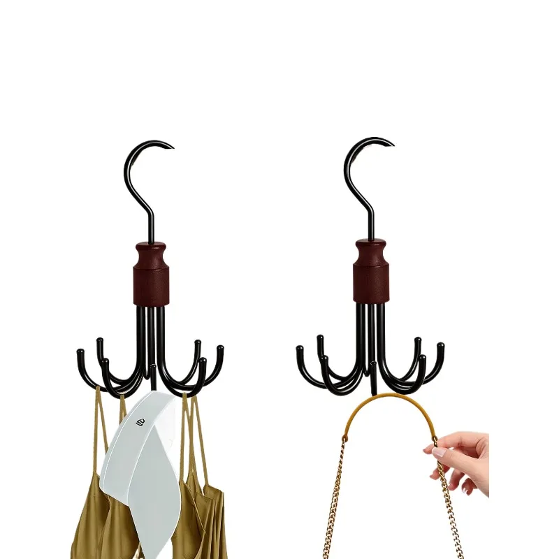 Beech octopus hanger, multi-functional wardrobe, bag tie underwear sling special storage rotating hook