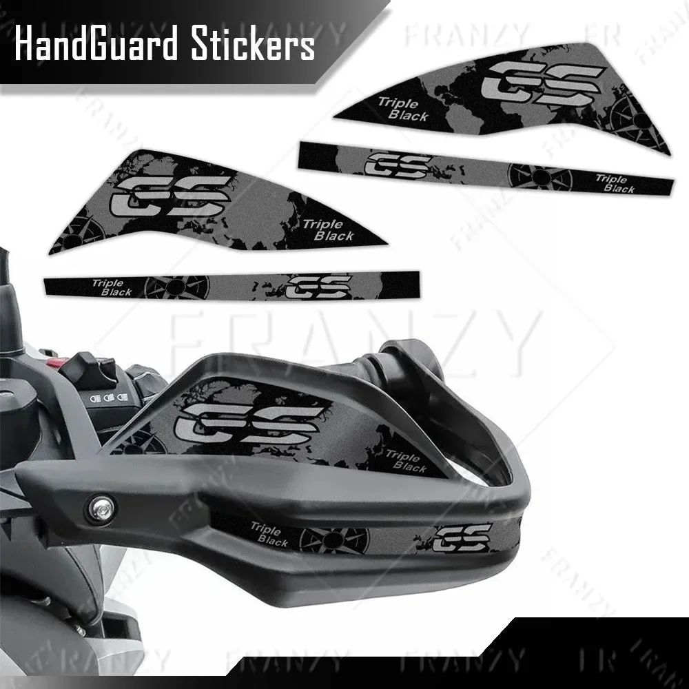 

Motorcycle HandGuard Stickers Decals Waterproof For R1250GS ADV R 1200GS Adventure XR F850/750/650GS 40 Years Triple Black