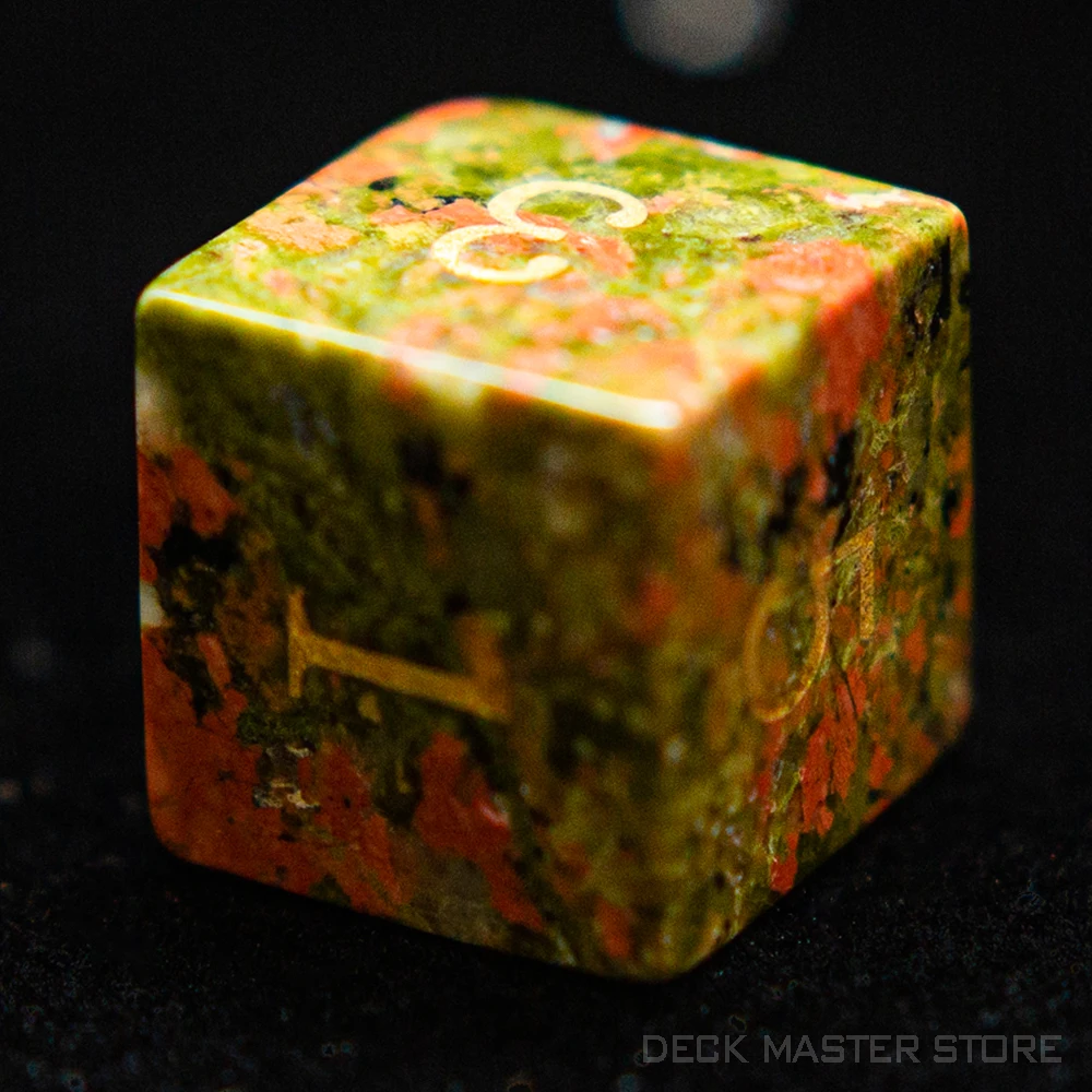 Unakite Dice Polyhedral Gemstone Various Shapes Digital D20 DnD Dice for D&D TRPG Tabletop Games Board Games Dice