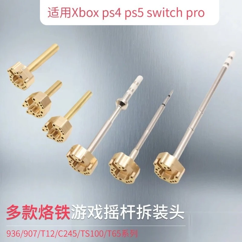 Multi Types Copper Soldering Iron Tips For Game Joystick Disassembly, Precision Welding Heads Fit Xbox PS4  Switch Pro