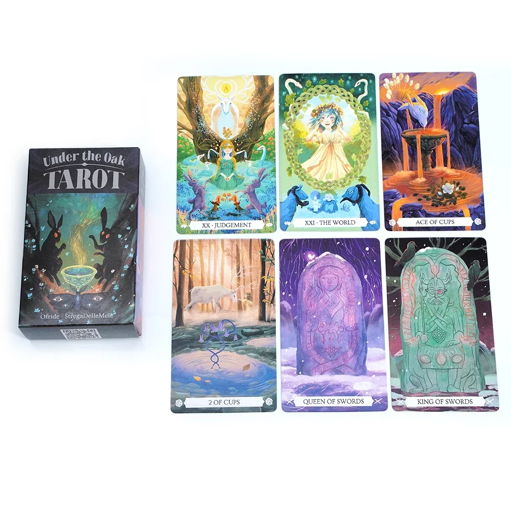 Under The Oak 78pcs Tarot Cards Tarot Deck Unique Divination Board Playing Game Combining Fact & Fiction for Insightful Readings