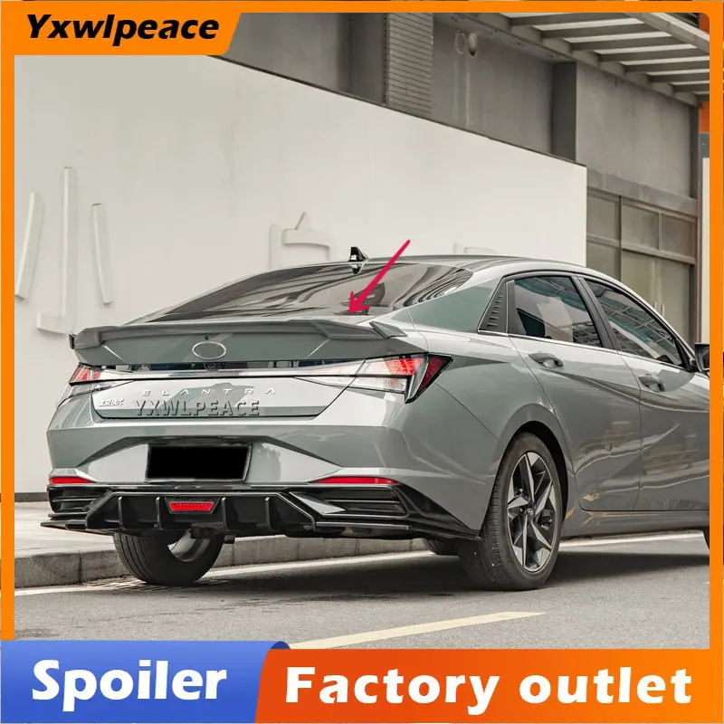 For Hyundai Elantra CN7 Spoiler 2020 2021 2022 ABS Material Rear Trunk Lip Spoiler  Wing Body Kit Accessories