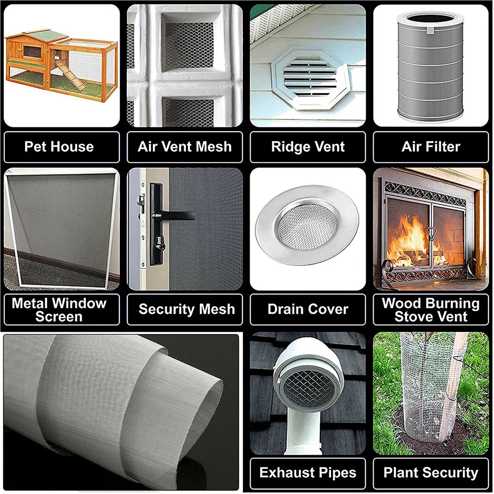 

100 Mesh Stainless Steel Mesh Woven Wire Mesh 60x30cm Woven Cloth Screen Wire Filter Sheet Home Use Screening Filter