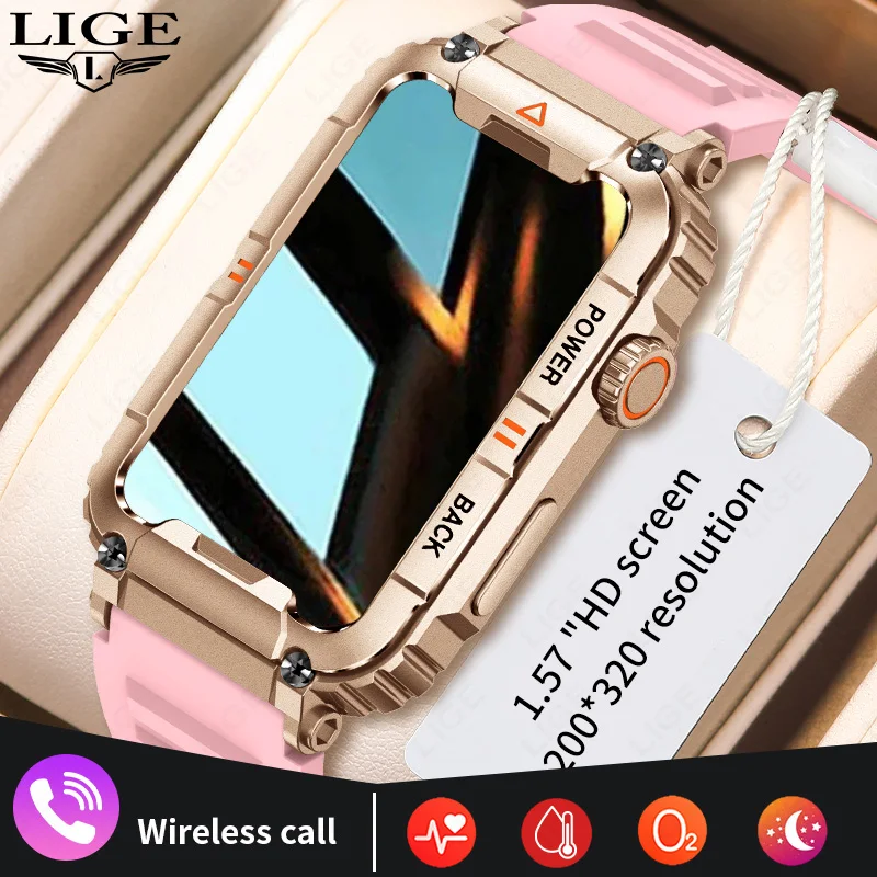 LIGE New Smart Watch Women Health Monitor Bluetooth Call Waterproof Sports GPS Track Smart Watch Women Men For Android IOS Phone