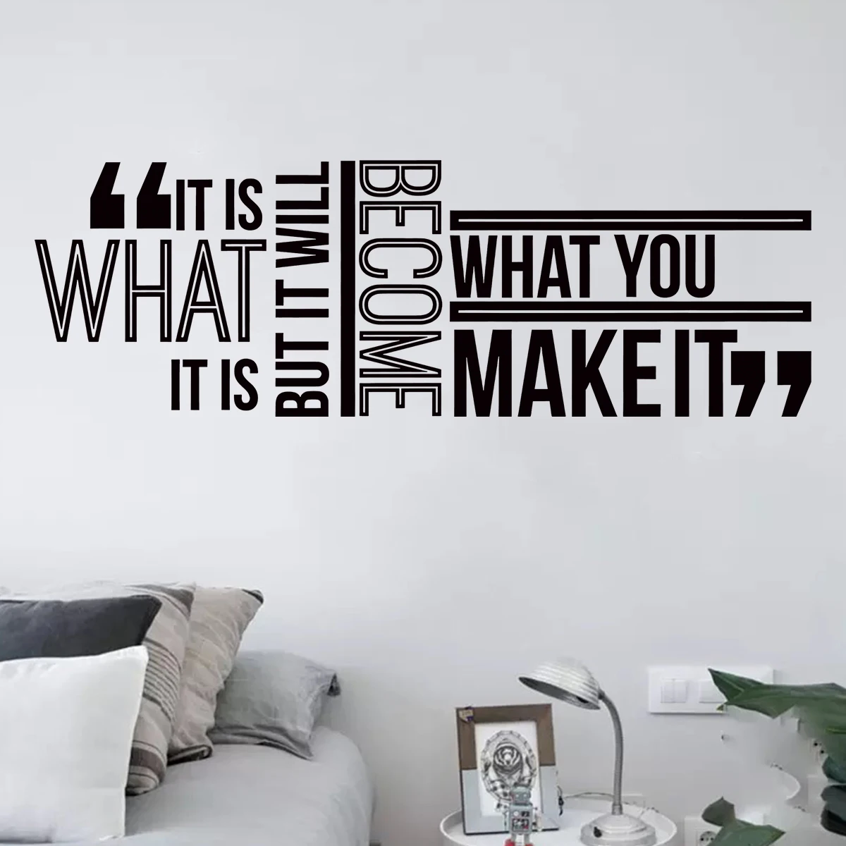 عبارات ملهمة ملصقات الحائط ، "إنه ما هو عليه" النص ، غرفة الأطفال ، غرفة النوم ، غرفة المعيشة ، ديكور المكتب ، غرفة الدراسة