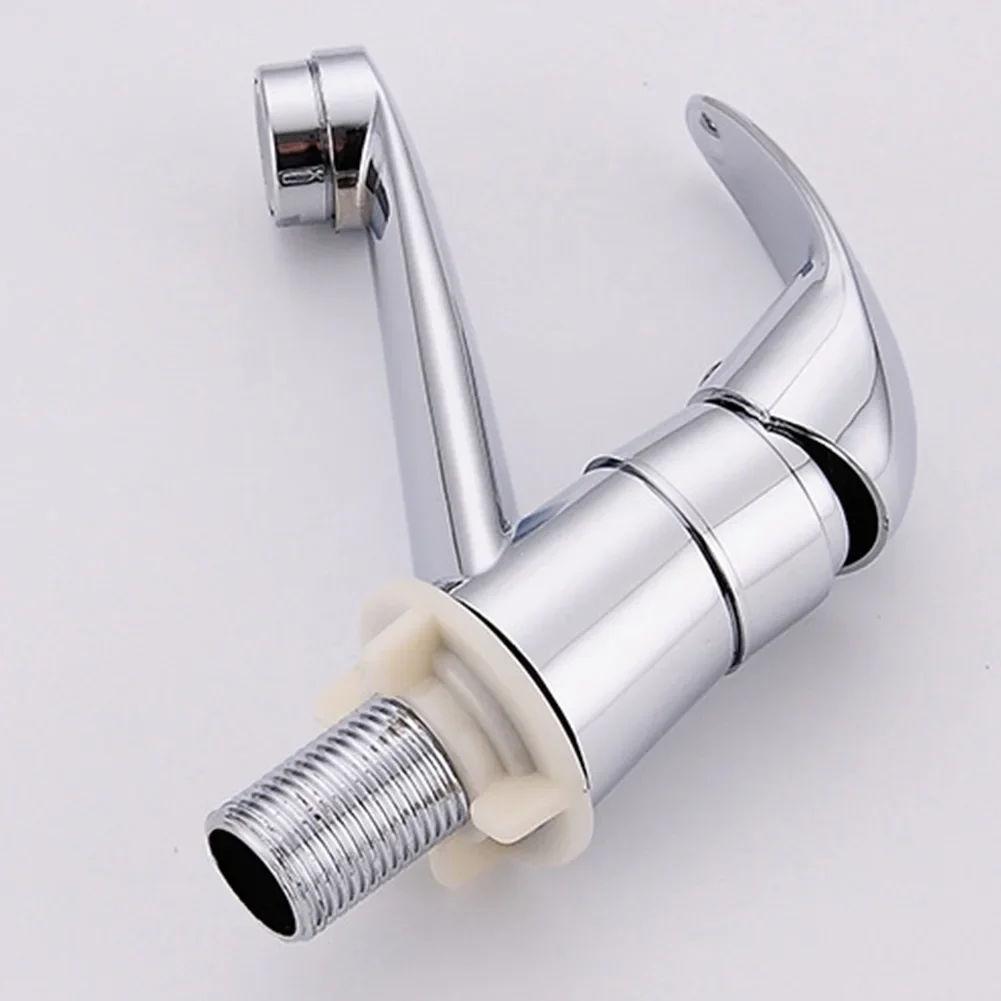 Chrome Single Handle Hole Faucet Bathroom Basin Single Cold Sink Water Tap Kitchen Deck Mount Faucets Bath Tap Hardware