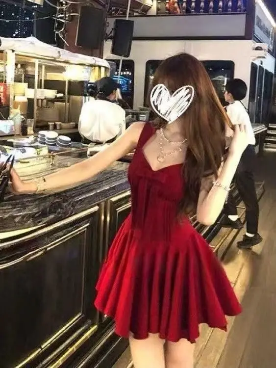 Vestidos sem mangas feminino diário primavera cetim decote quadrado bordado plissado em camadas estilo francês piquenique suave único flowy