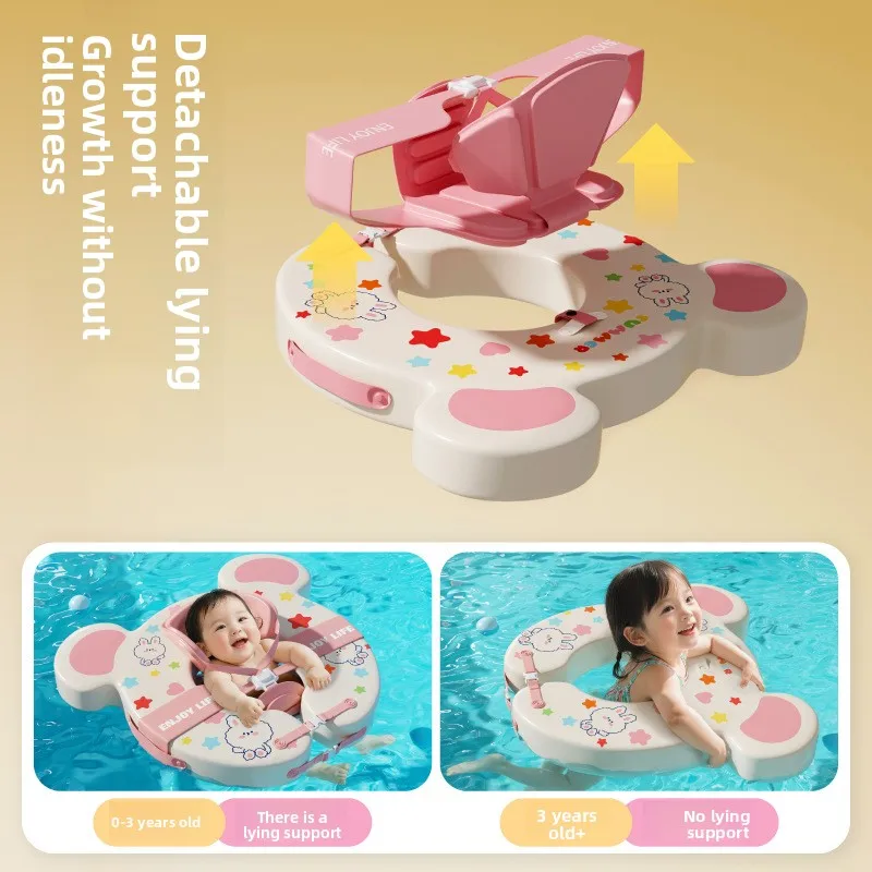 Baby Bathing Aid: Inflatable Underarm Ring, Adjustable and Detachable, Indoor Home Use Swimming Ring