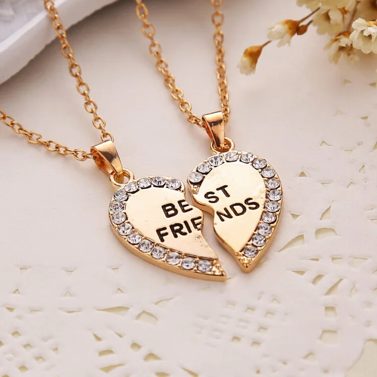 Heart Necklace- Friend Forever Series 2 color  Pendant Necklace Share With Your Friend Fine Gift #19085