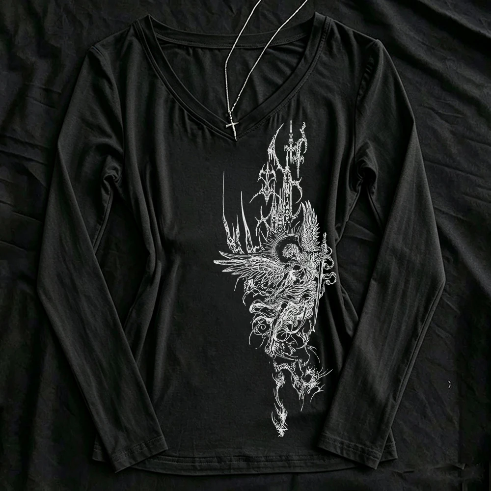 Women Top Y2k Women's Cropped Harajuku 2000s Tops Star Girl Y2k Kitty Emo Clothing Female Woman Clothes 90s Clothes Vintage Goth