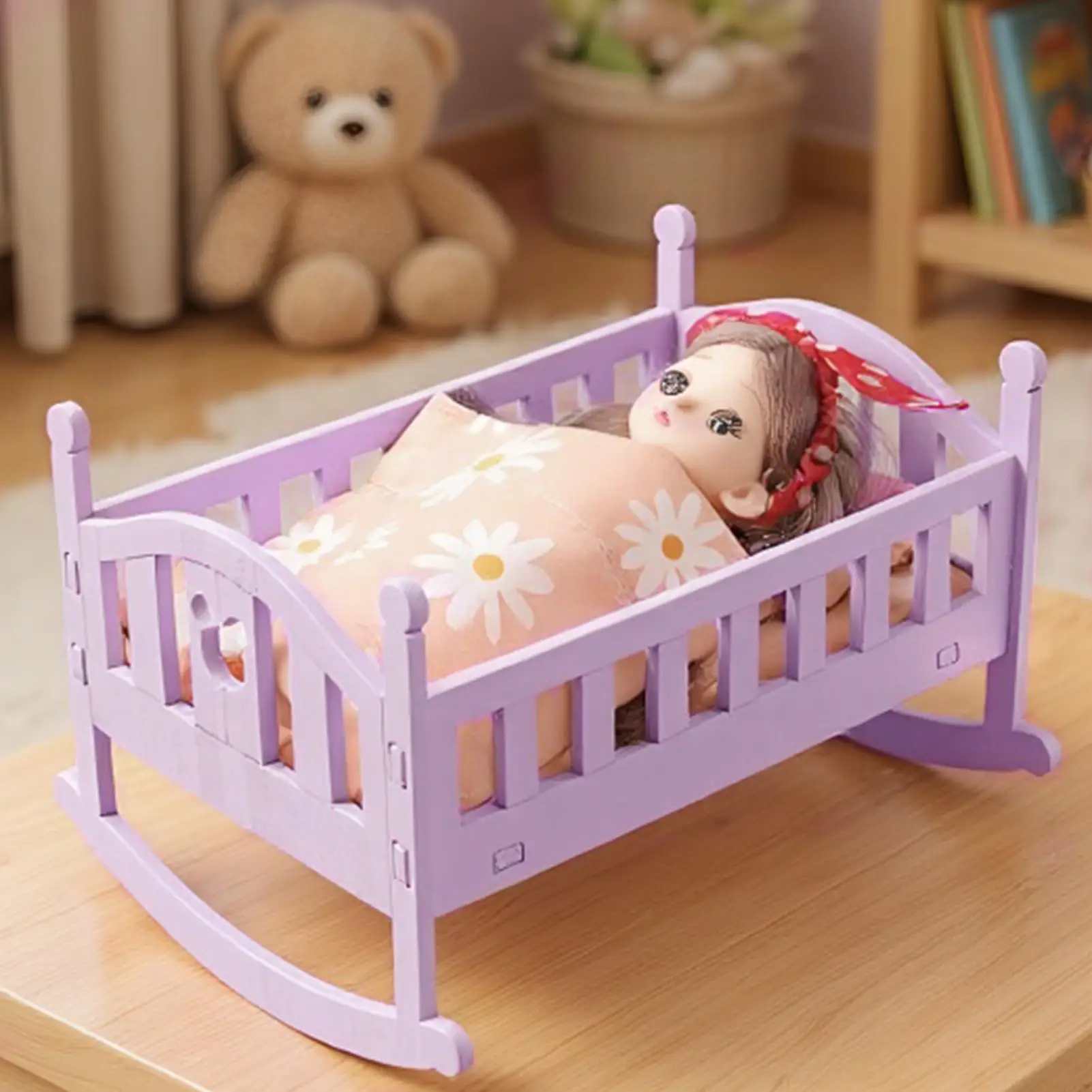 おもちゃのベビーベッド、インタラクティブな家具、小さなプレイハウス、ベビードールベッド、子供、男の子、幼児、ごっこ遊び、ホーム、保育園、屋内プレイルーム用