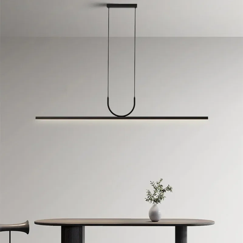 Nordic Minimalist LED Ceiling Chandelier for Dining Living Room Table Kitchen Island Simple Pendant Lamp Indoor Lighting Fixture