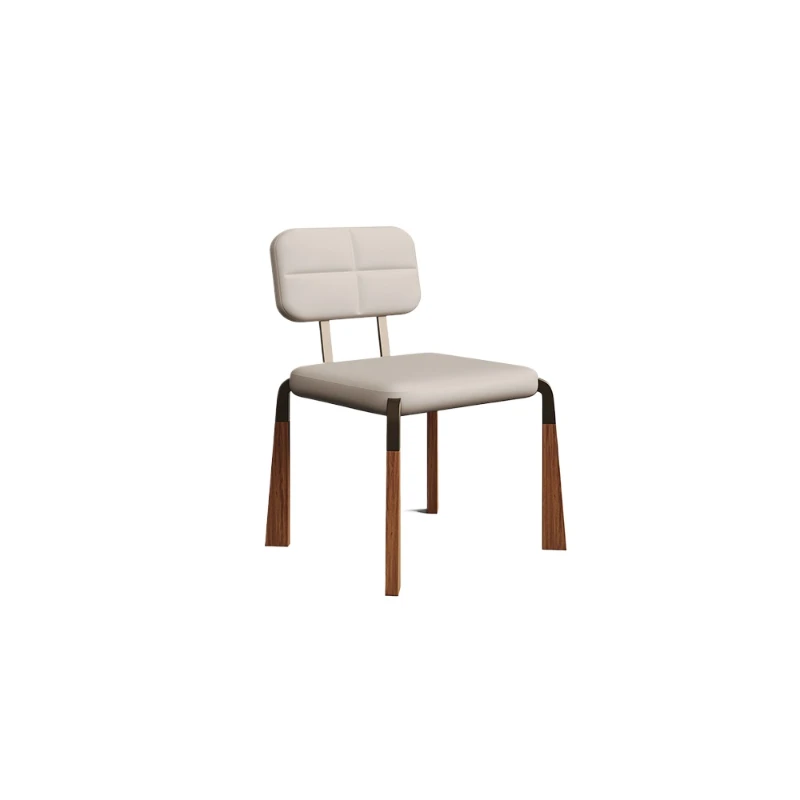 

1 Italian minimalist dining chair modern high-end design leather light luxury dining chair