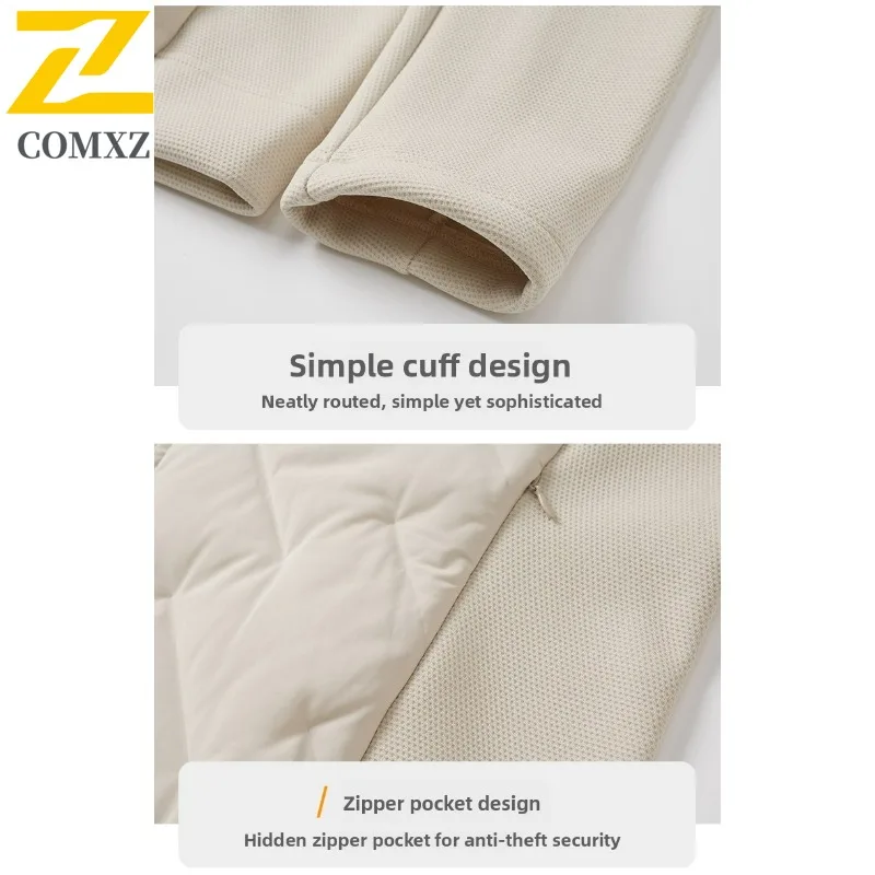 COMXZ Herren-Thermojacke, winddicht, wasserdicht, schmale Passform, Stehkragen, Wintermantel, gesteppt, Puffer-Stil, lässige Oberbekleidung, 2025,